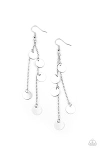 Take A Good Look - Paparazzi - Silver Disc and Chain Dangle Earrings