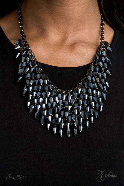 The Heather - Paparazzi - Blue Metallic Zi Collection 2020 Necklace