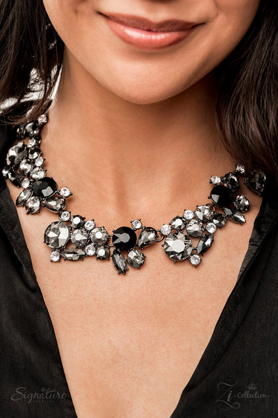 The Kim - Paparazzi - Black Smoky Rhinestone Zi Collection 2022 Necklace