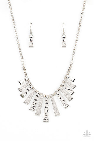 The MANE Course - Paparazzi - Silver Plate Hammered Fringe Necklace