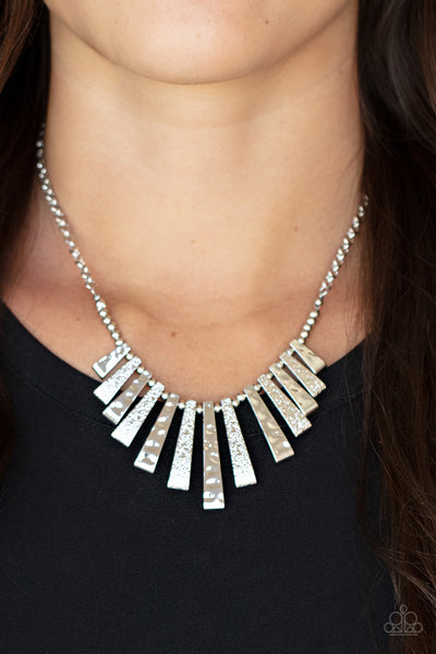 The MANE Course - Paparazzi - Silver Plate Hammered Fringe Necklace