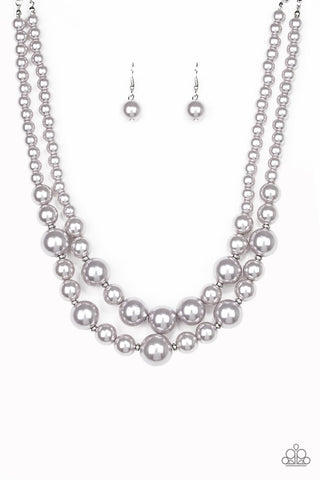 The More The Modest - Paparazzi - Silver Pearl Necklace