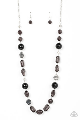 Timelessly Tailored - Paparazzi - Black Crystal Bead Necklace