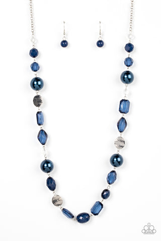 Timelessly Tailored - Paparazzi - Blue Crystal Bead and Pearl Necklace