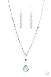 Titanic Splendor - Paparazzi - Blue Teardrop Gem Pendant Necklace