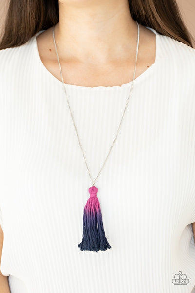 Totally Tasseled - Paparazzi - Multi Purple Ombre Tassel Necklace