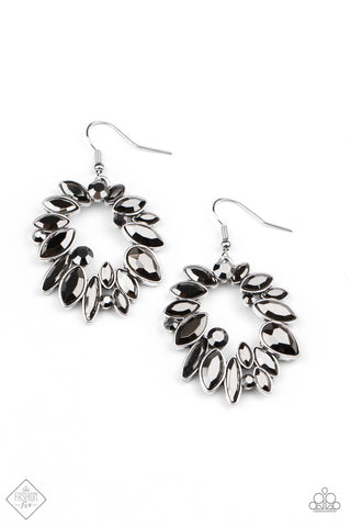 Try as I DYNAMITE - Paparazzi - Silver Hematite Earrings Fashion Fix