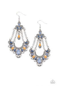 Unique Chic - Paparazzi - Multi Blue and Orange Chandelier Earrings