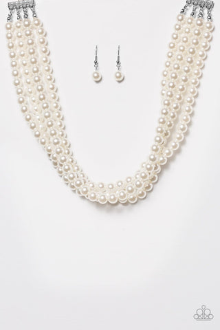 Vintage Romance - Paparazzi - White Pearl Layer Choker Necklace