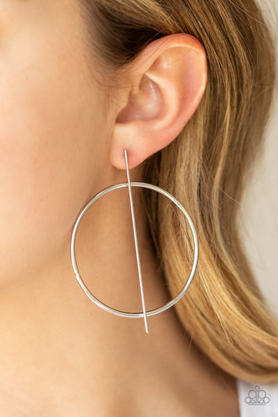 Vogue Visionary - Paparazzi - Silver Rod and Circle Post Earrings