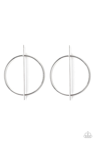 Vogue Visionary - Paparazzi - Silver Rod and Circle Post Earrings