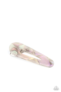 Walking on HAIR - Paparazzi - Silver Multi Iridescent Shell Hair Clip