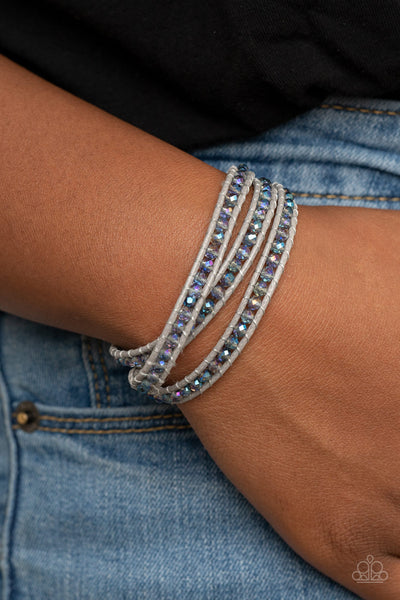 What Goes Around - Paparazzi - Multi Iridescent Bead Wrap Bracelet Life of the Party