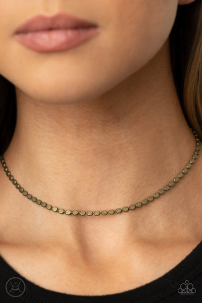 When in CHROME - Paparazzi - Brass Bead Choker Necklace