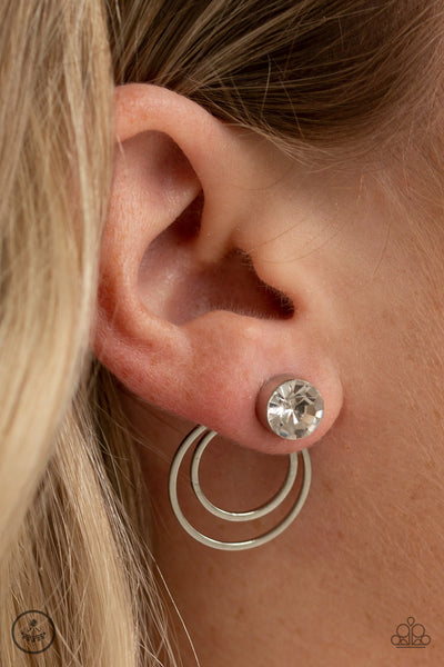 Word Gets Around - Paparazzi - White Post Earrings