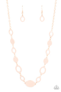 Working OVAL-time - Paparazzi - Rose Gold Disc and Oval Necklace