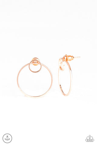 Spin Cycle - Paparazzi - Rose Gold Post Earrings