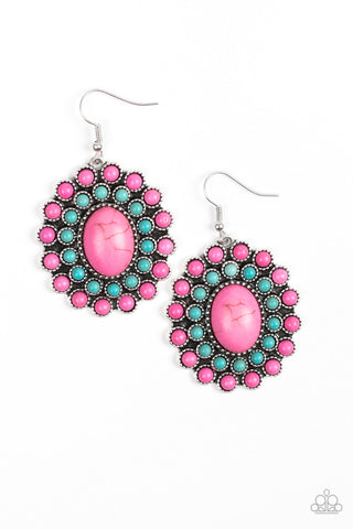 Stone Solstice - Paparazzi - Pink Earrings